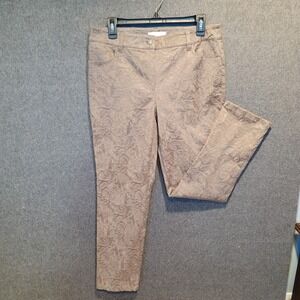 CHICOS Womens Size 1.5 Pants Beige Lace Overlay Slim Fit Casual Career